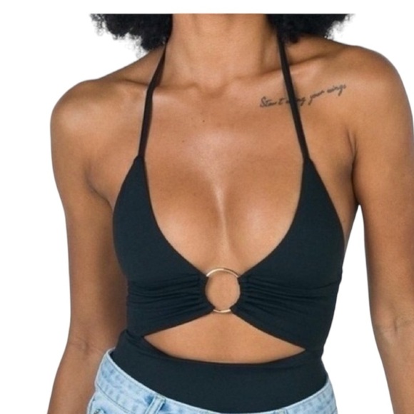 Princess Polly Tops - Princess Polly ⋆ Cutout Bodysuit Black Sz 6